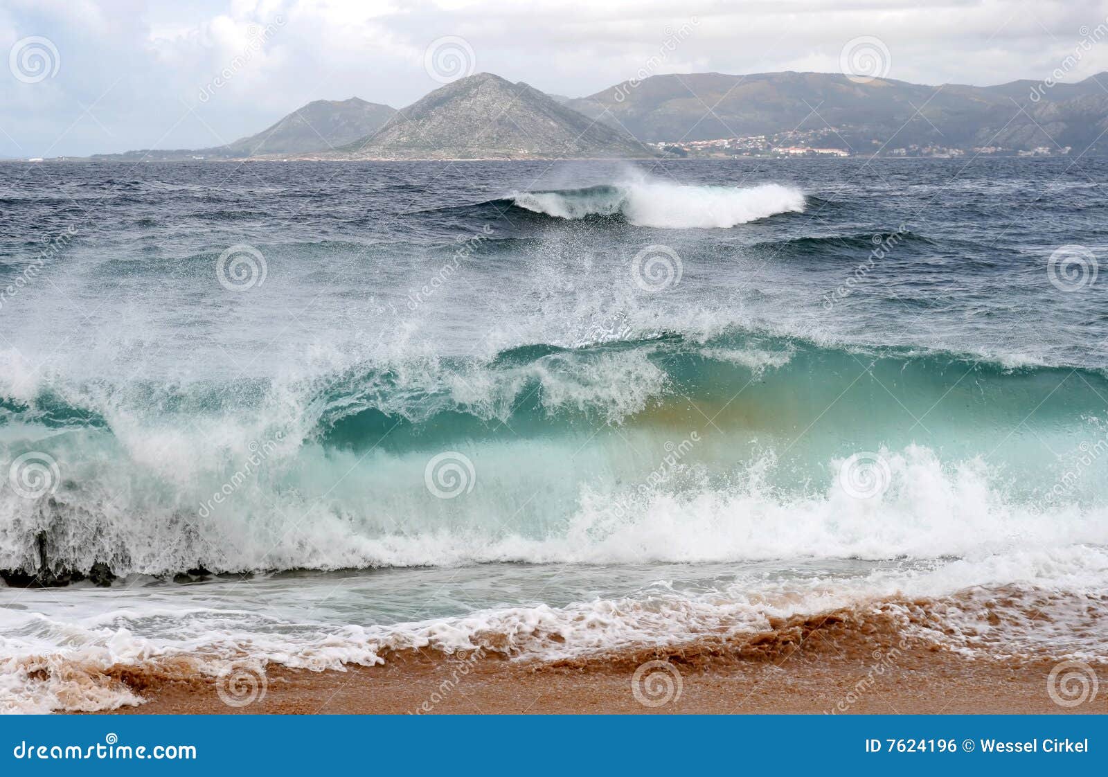 Big Waves Along the West Coast of Spain Stock Photo Image of cloud
