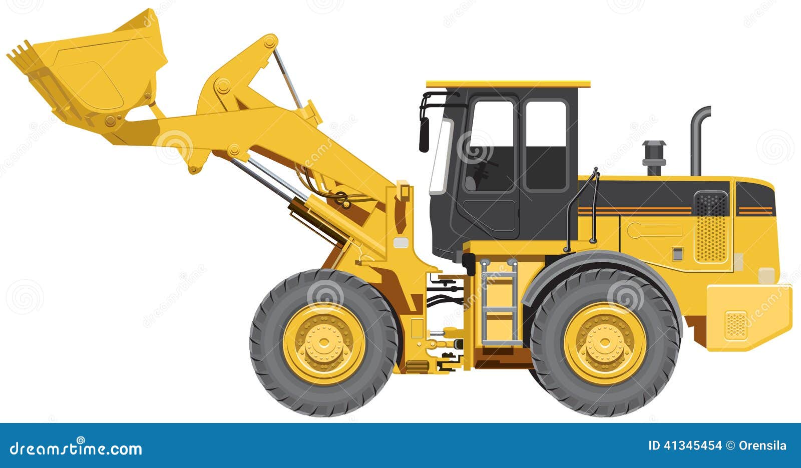 Download Big wheel loader stock vector. Illustration of large ...