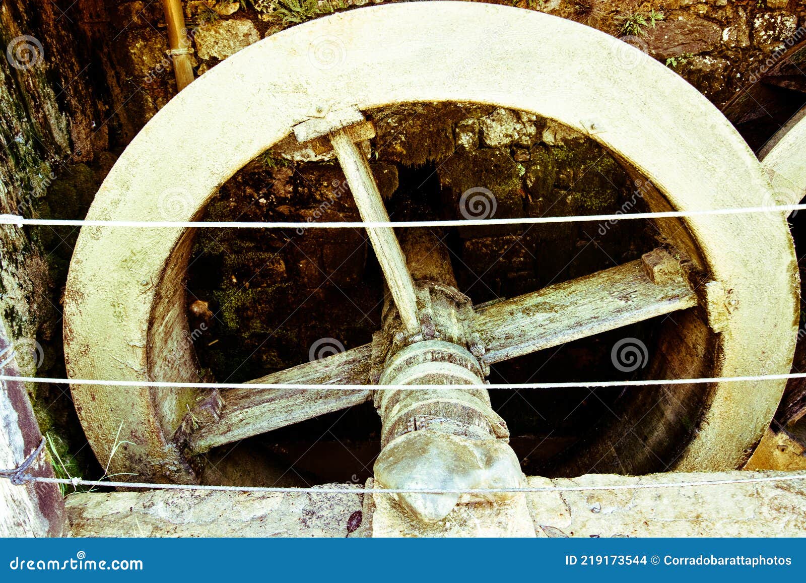 the big wheel of an old water mill