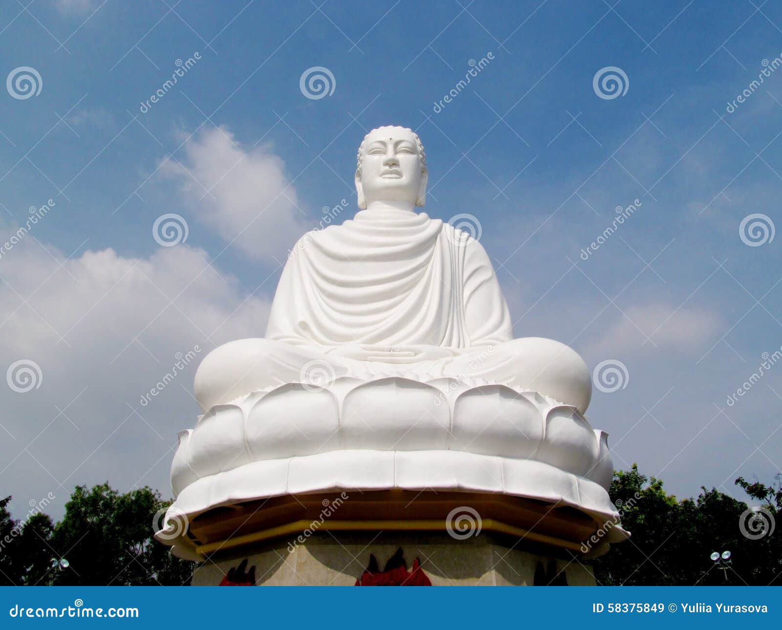 Big white Buddha statue stock image. Image of outdoors 58375849
