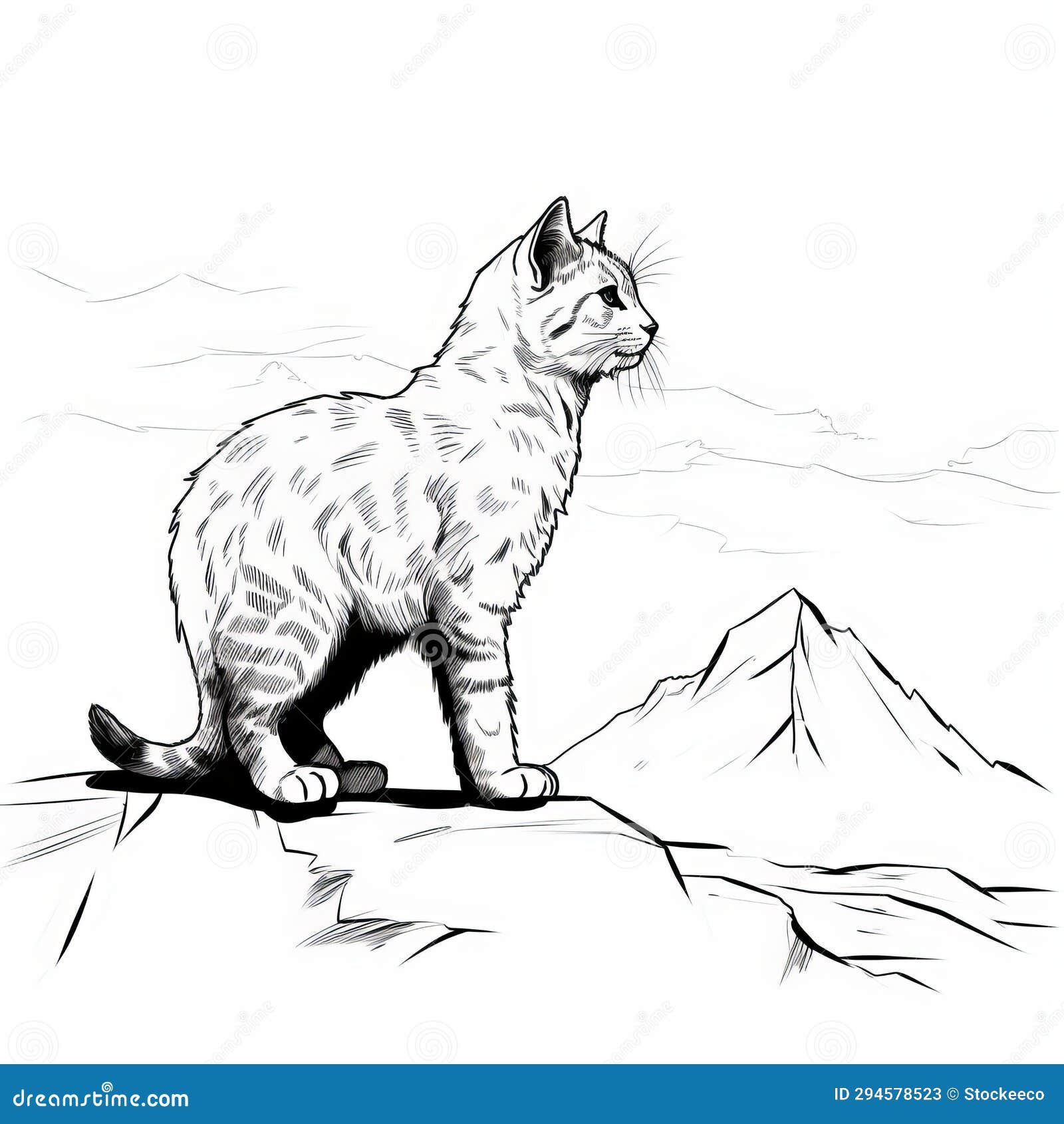mountain cat: a stunning   of a black and white feline
