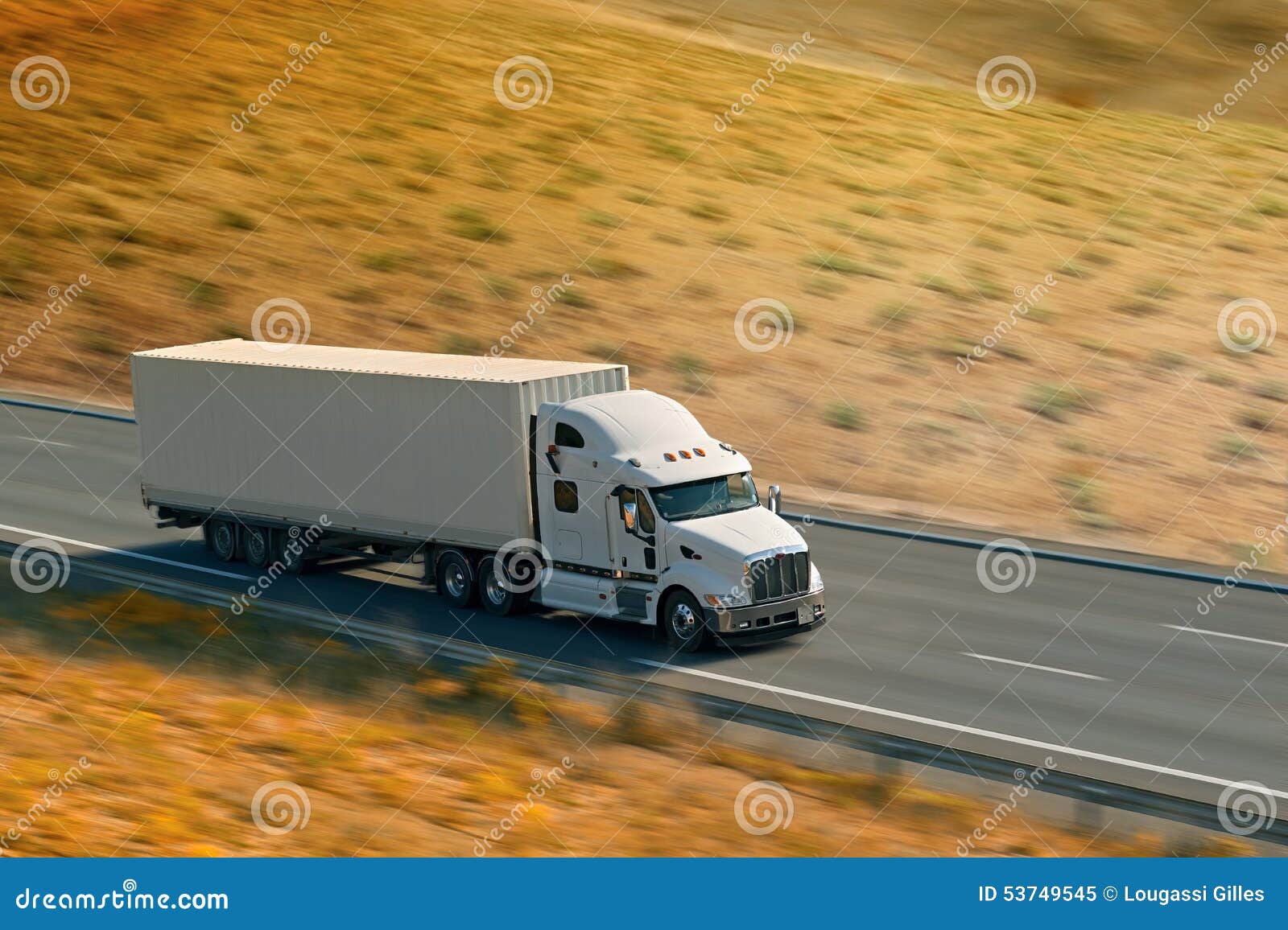 Big white truck stock image. Image of highway, busy, trucking 53749545