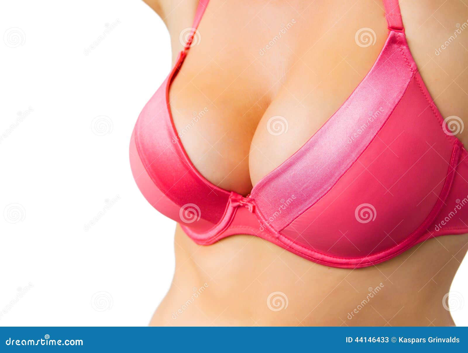 Big Boobs Pink Bra View Above Stock Photo 1038832213