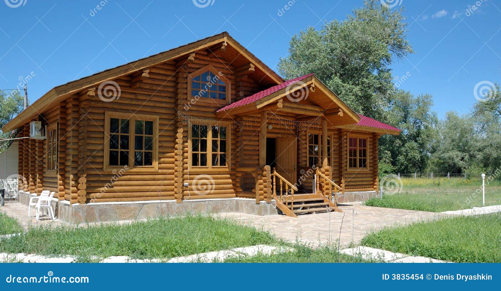 The big wooden house. stock photo. Image of house, blye 3835454