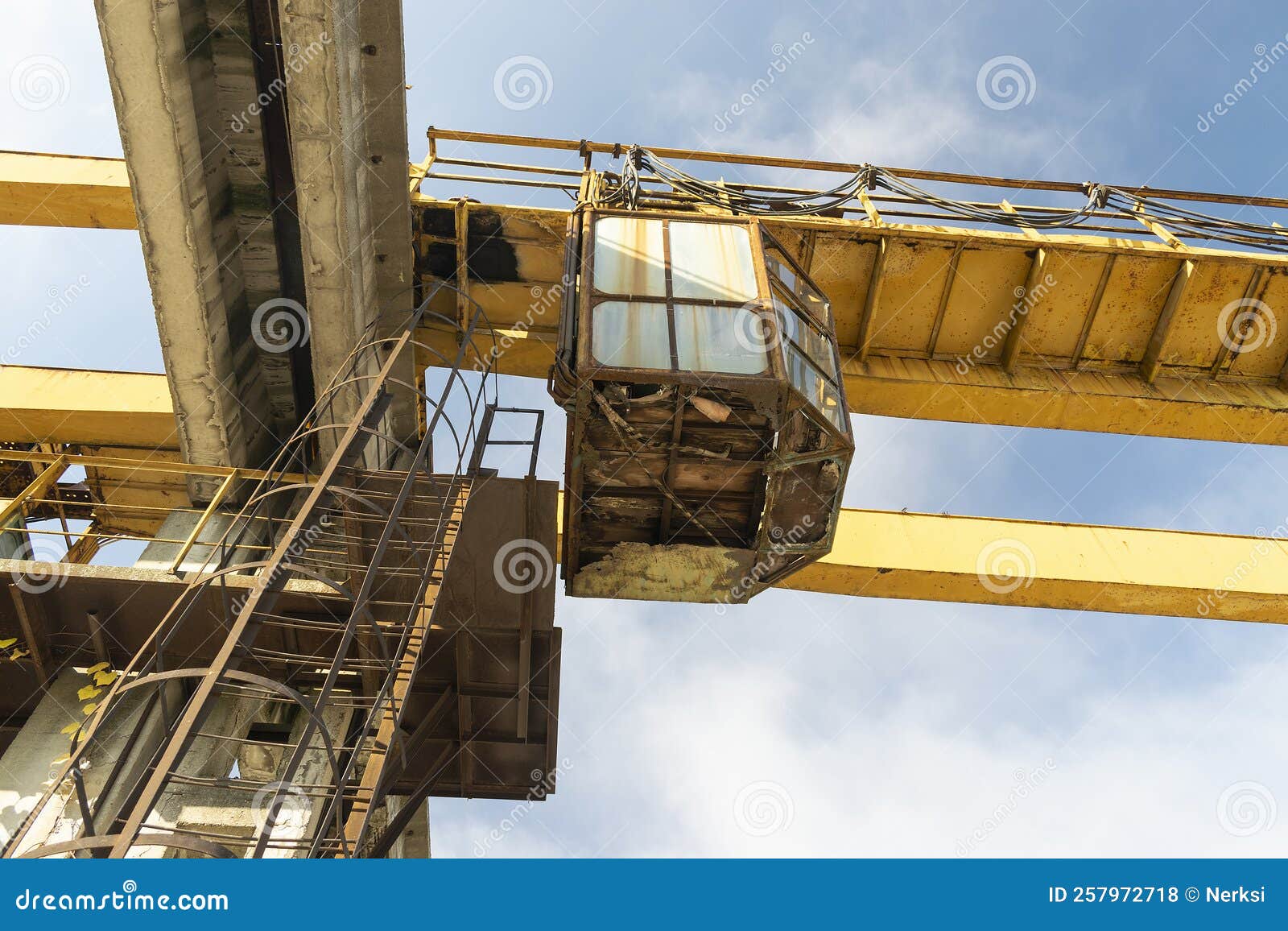 Big Yellow Lifting Crane in the Factory Stock Photo Image of heavy
