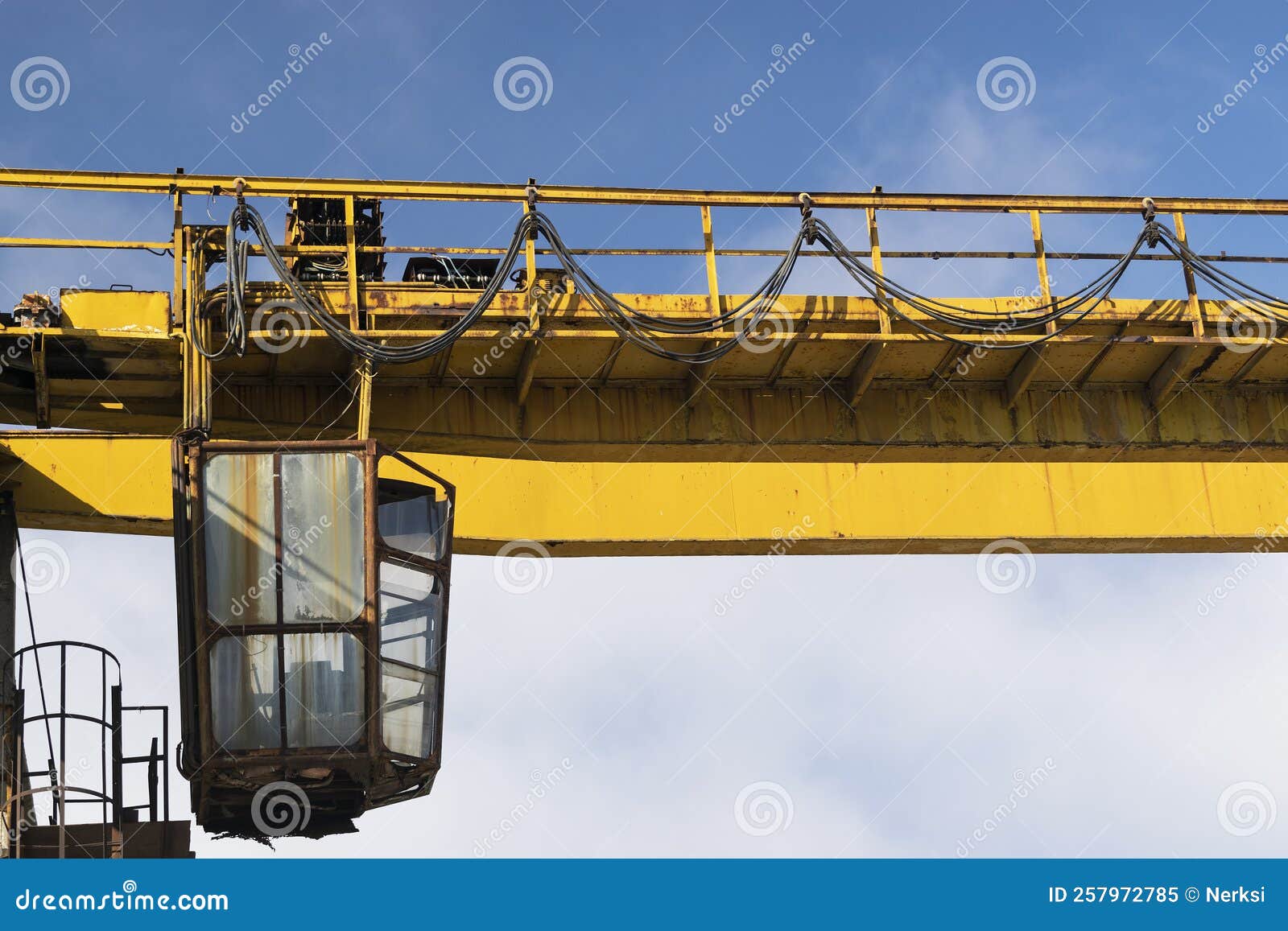 Big Yellow Lifting Crane in the Factory Stock Image Image of crane