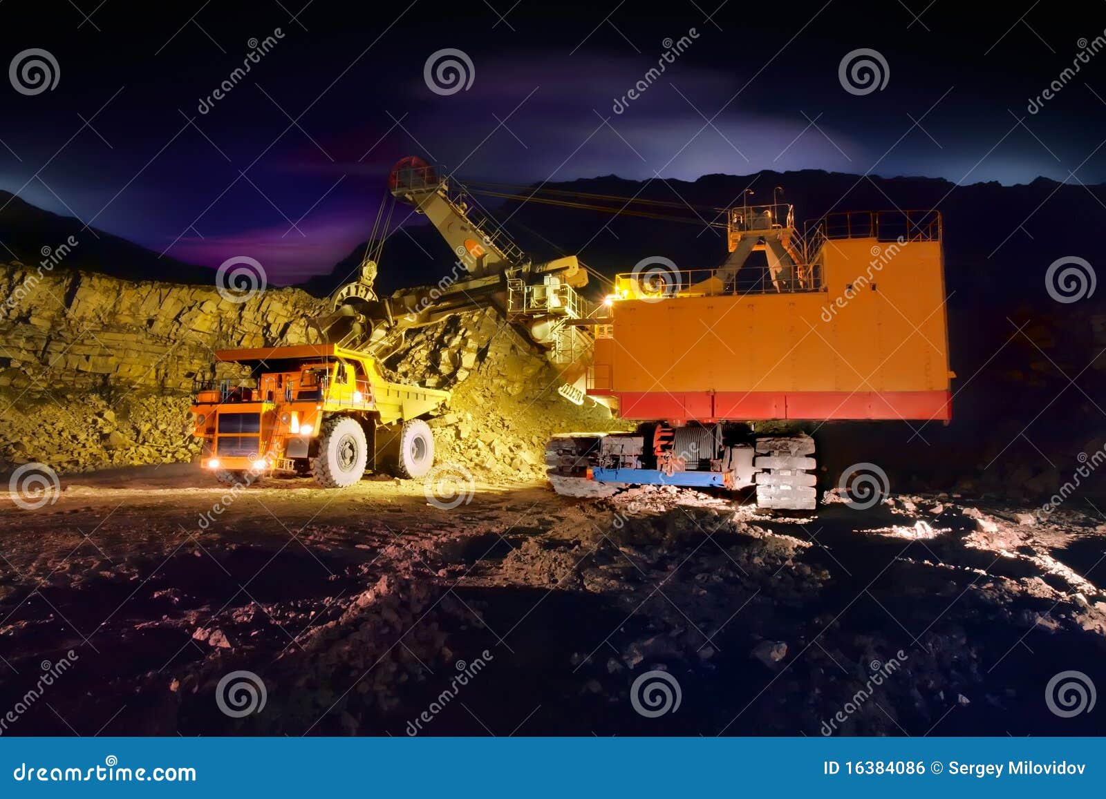 big yellow mining truck
