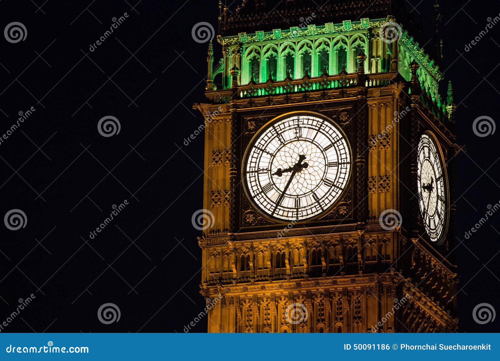 Bigben Clock Tower at Night. Stock Photo Image of bigben, night 50091186