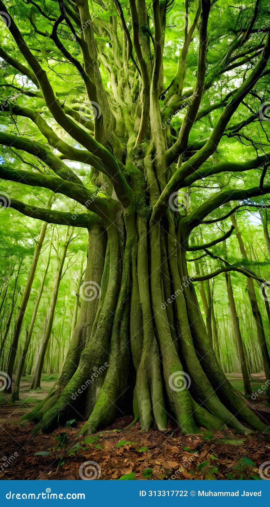 biggest old tree in forest, ancient woodland, nature conservation photo