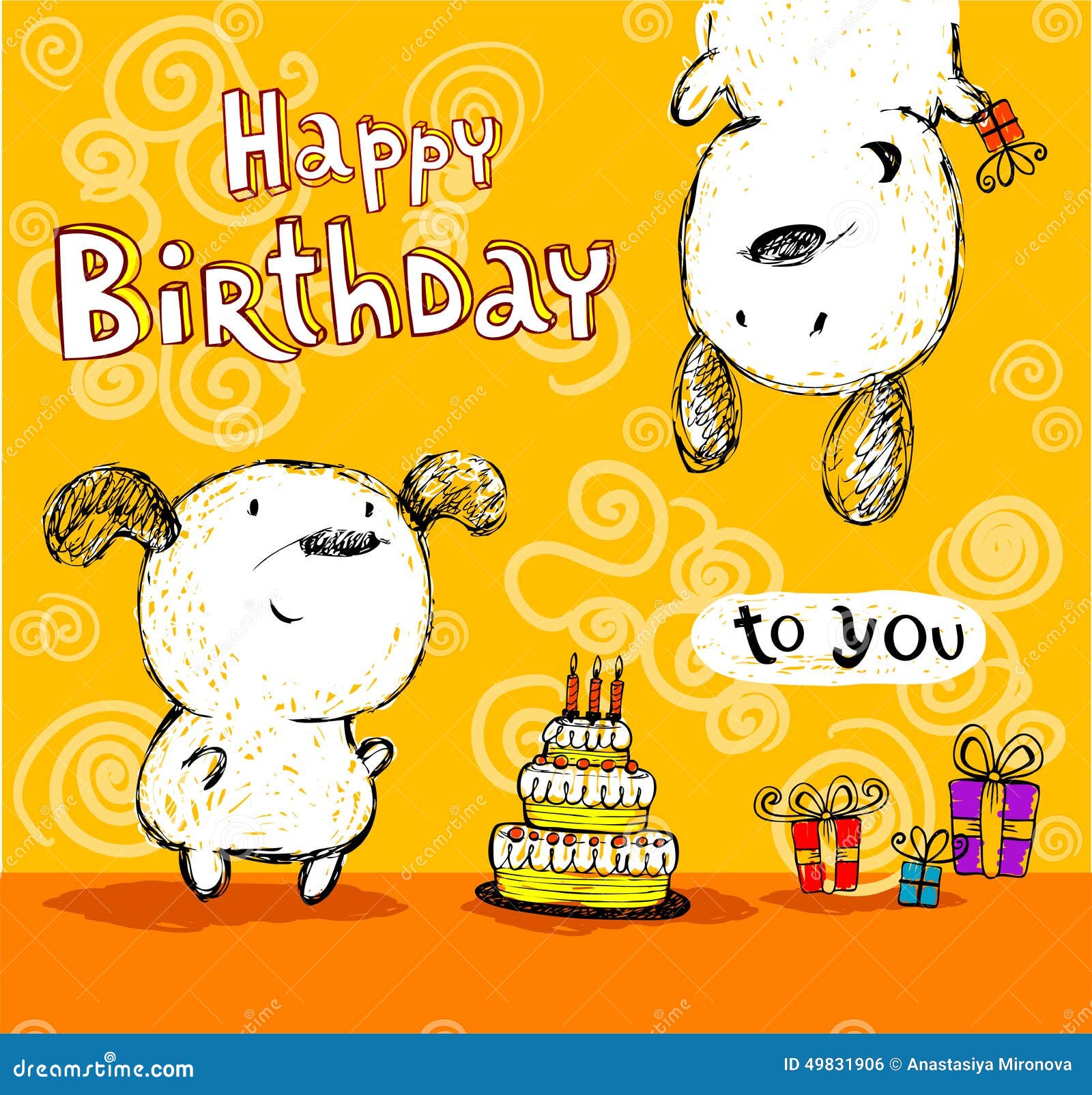 Biglietto Di Auguri Per Il Compleanno Agli Amici Illustrazione Vettoriale Illustrazione Di Celebrazione Compleanno