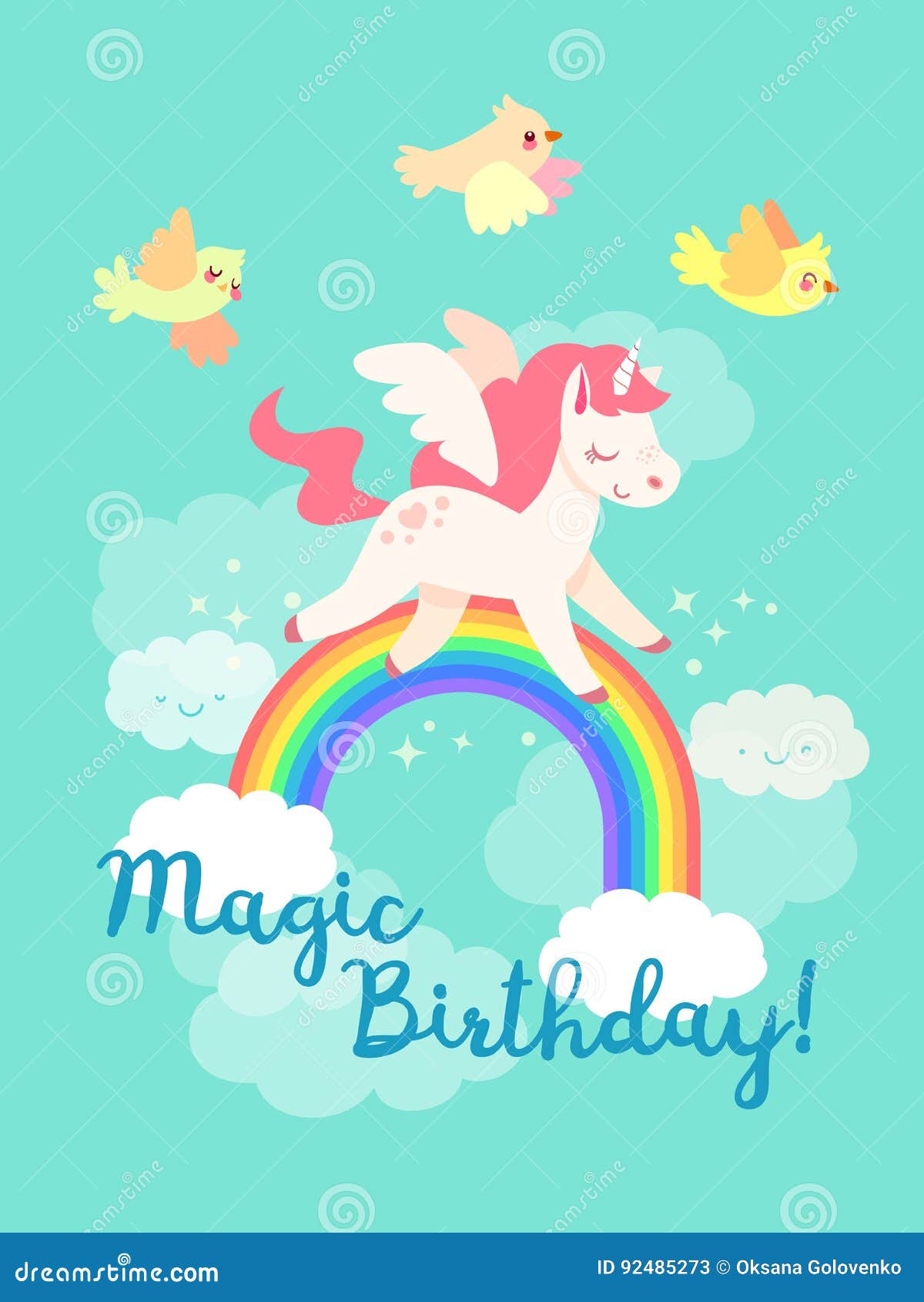 Biglietto di auguri Compleanno magico Unicorno