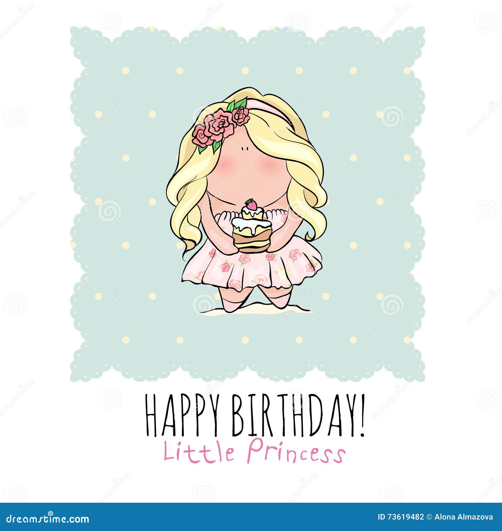 Biglietto Di Auguri Per Il Compleanno Felice Per La Ragazza Bambina Sveglia Doodle Illustrazione Vettoriale Illustrazione Di Felice Chic