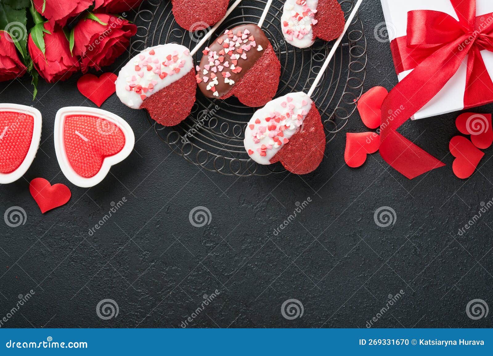 San Valentino, Caramelle a Forma Di Cuore Al Cioccolato Fotografia