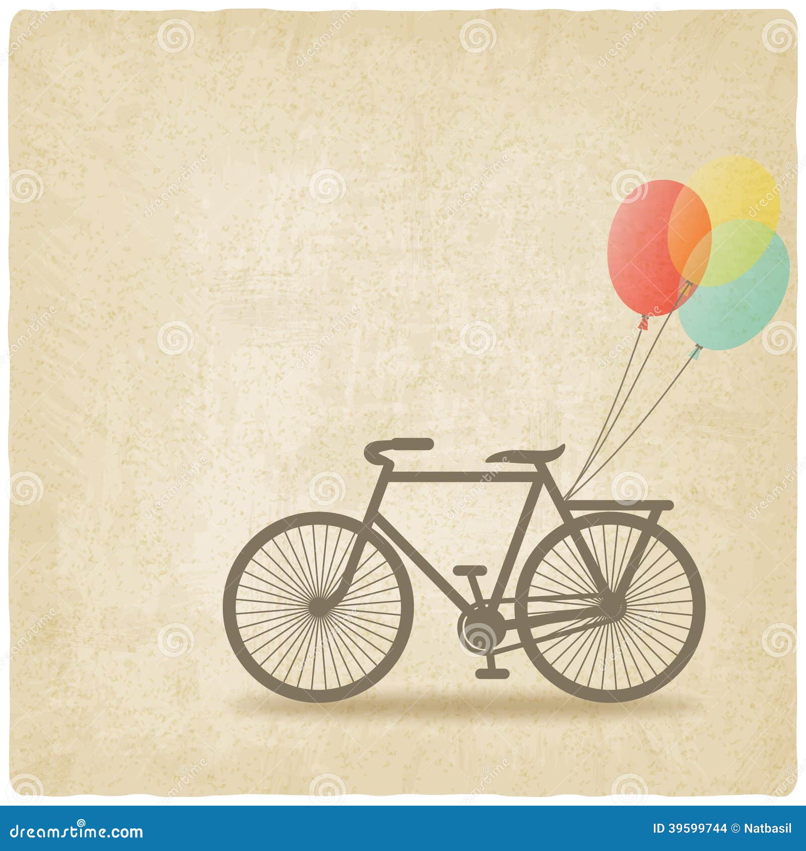 Download Bike With Balloons Old Background Stock Vector ...