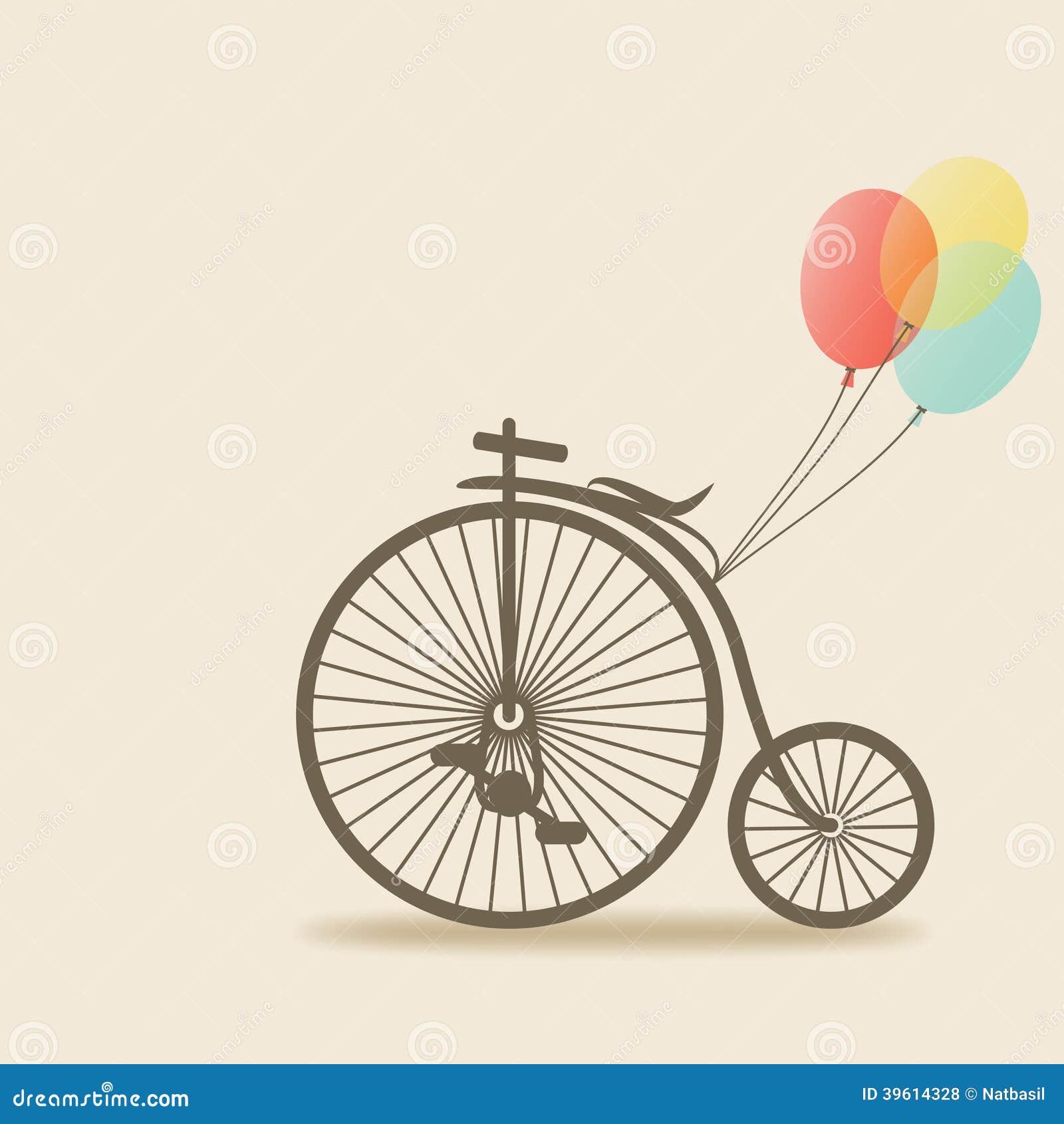 Download Bike with balloons stock vector. Illustration of greeting ...