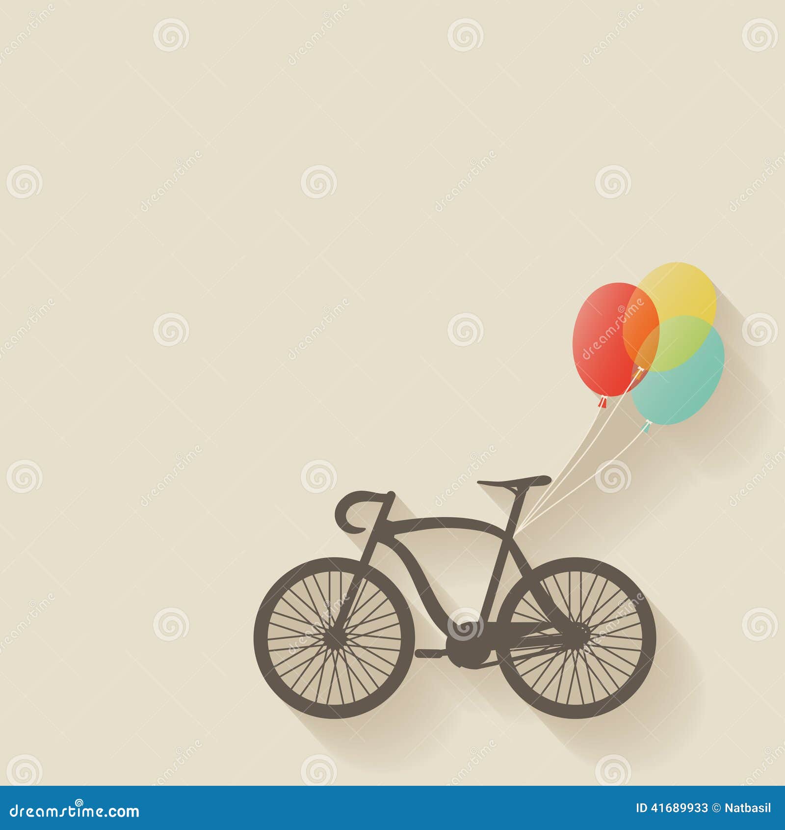 Download Bike with balloons stock vector. Illustration of postcard ...