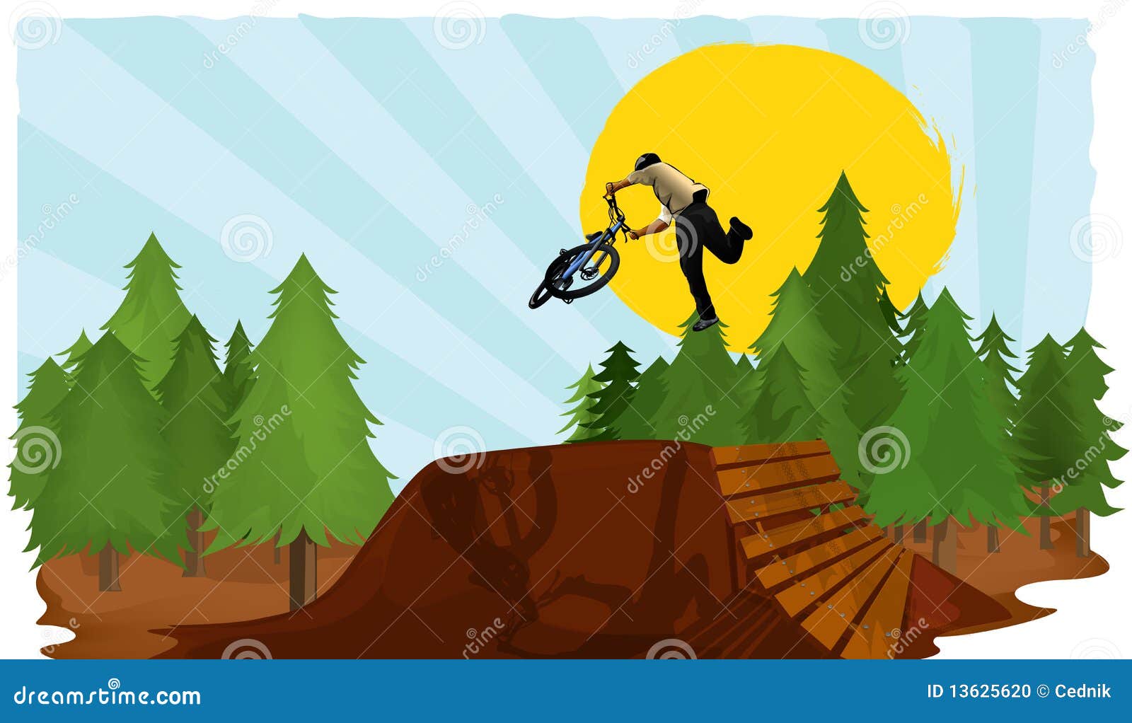 Bike dirt vector jump stock vector. Illustration of bike - 13625620