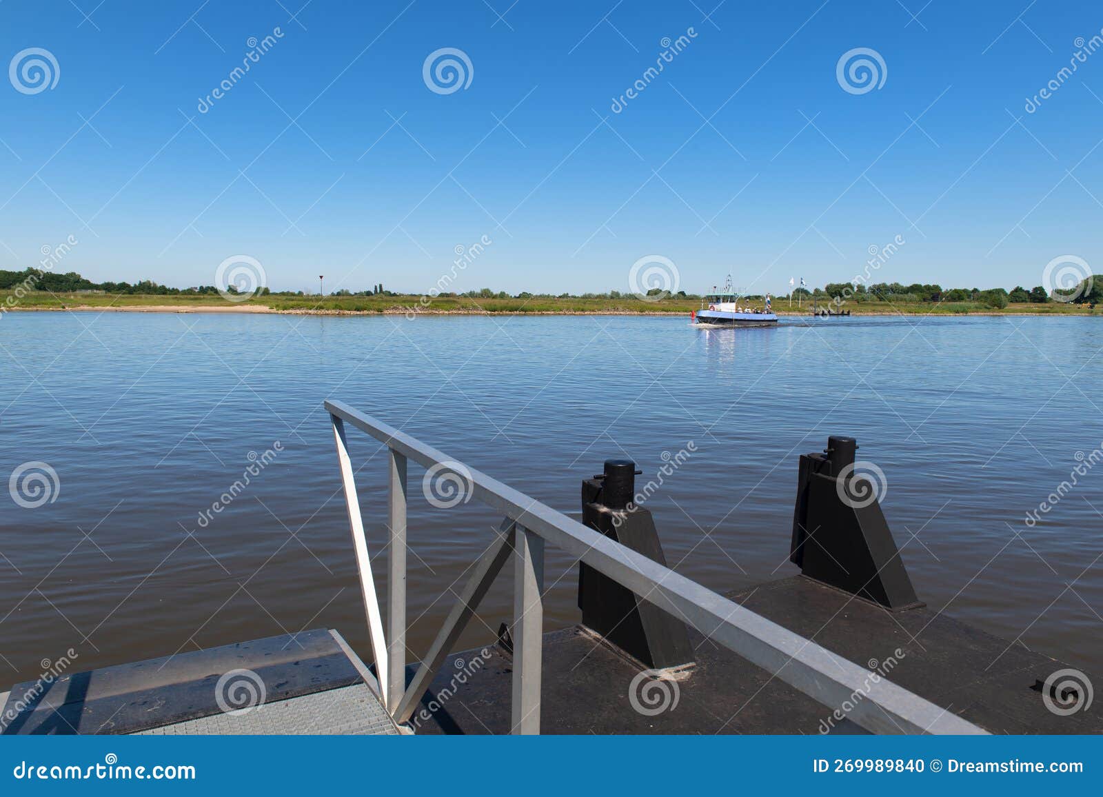 bike ferry dutch river the ijssel