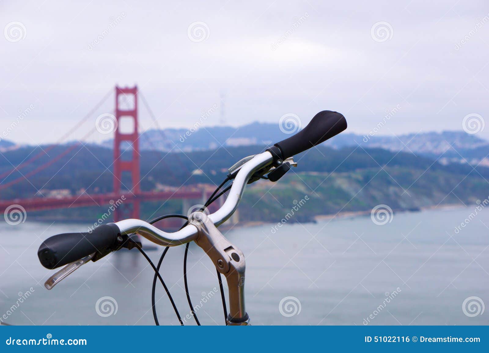 Bike in Front of Golden Gate Bridge, San Francisco. Stock Photo Image