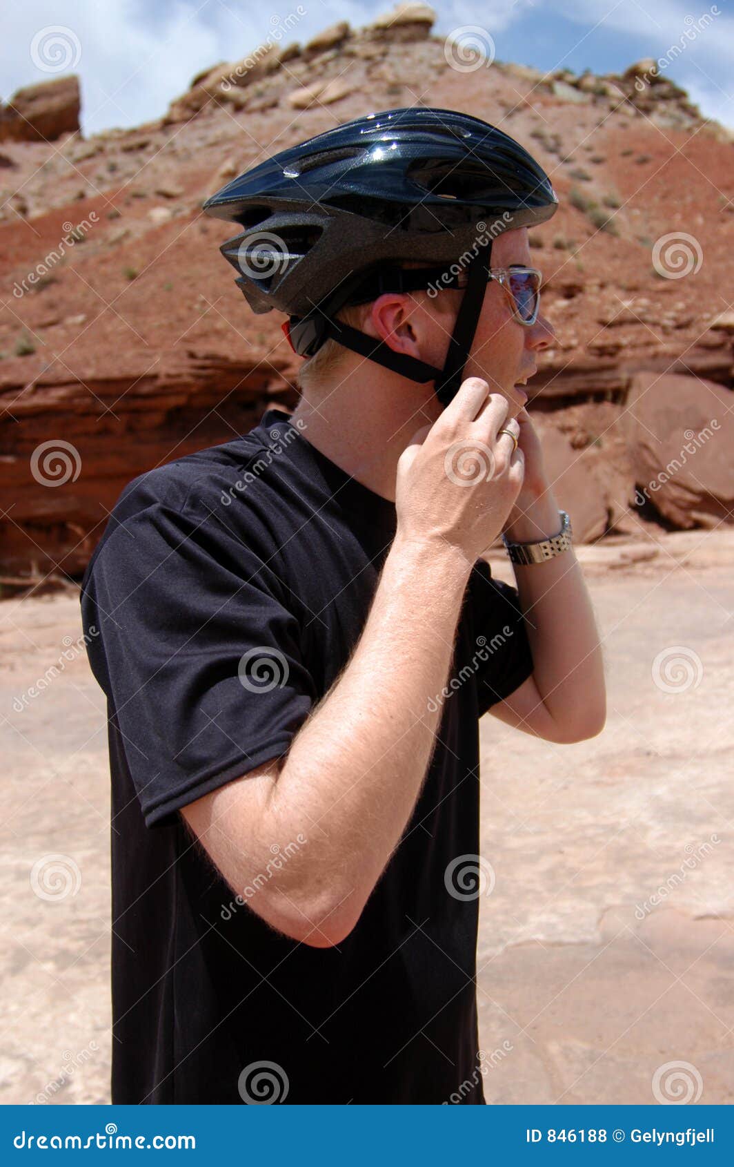 on bike helmet