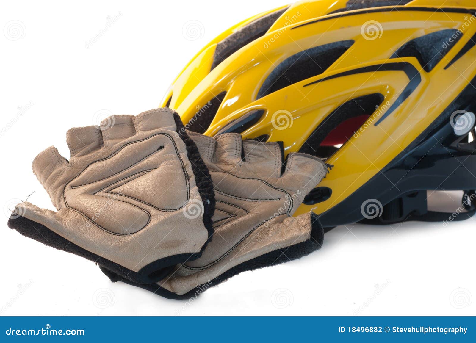 Bike Helmet and Riding Gloves Stock Photo Image of copy, fingerless