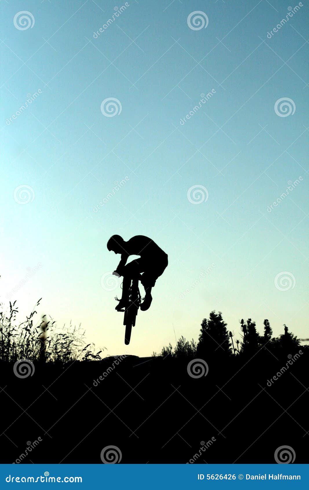Bike jump silhouette stock photo. Image of cycling, downhill 5626426