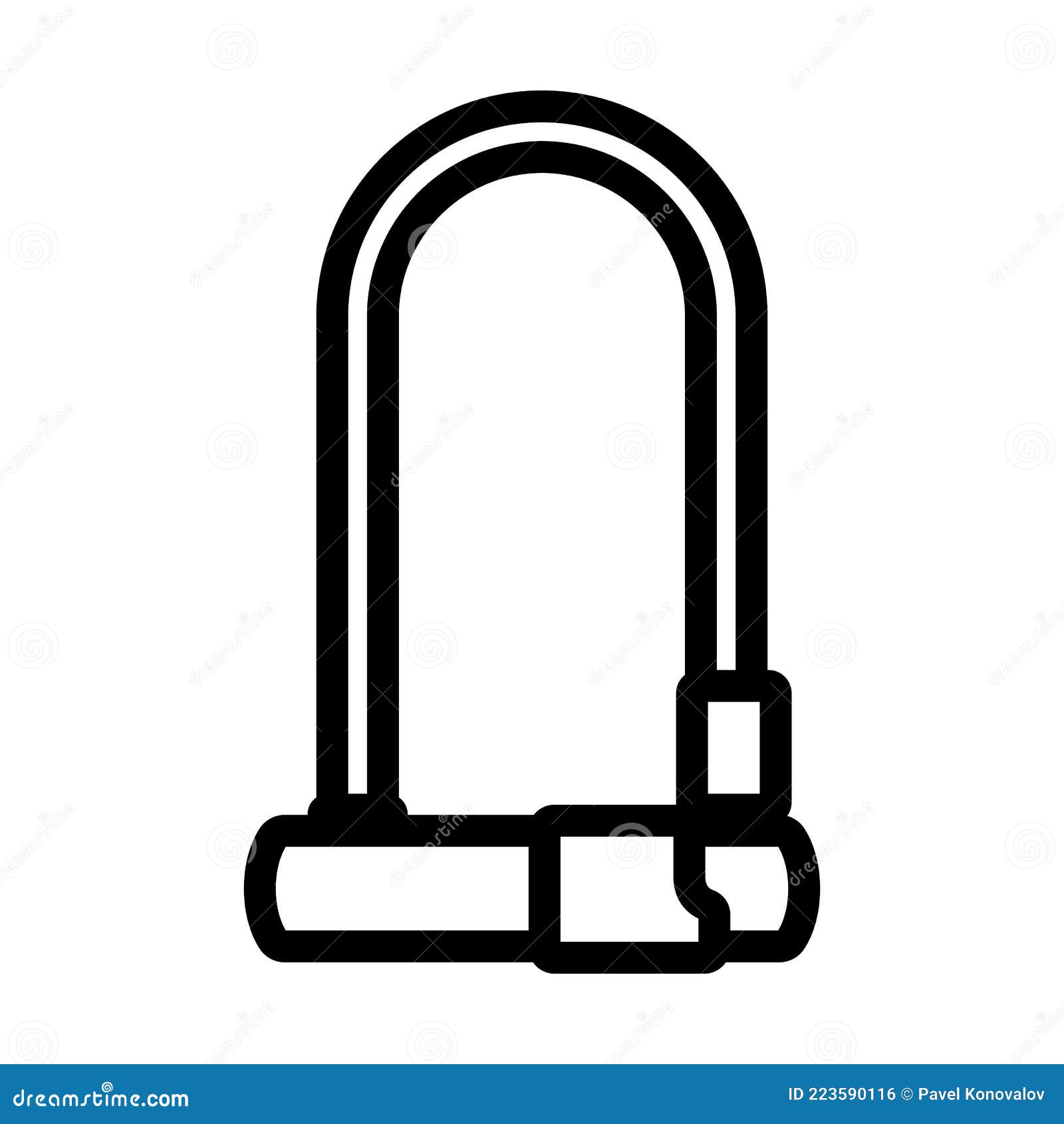 Bike Lock Icon stock vector. Illustration of chain, metal 223590116