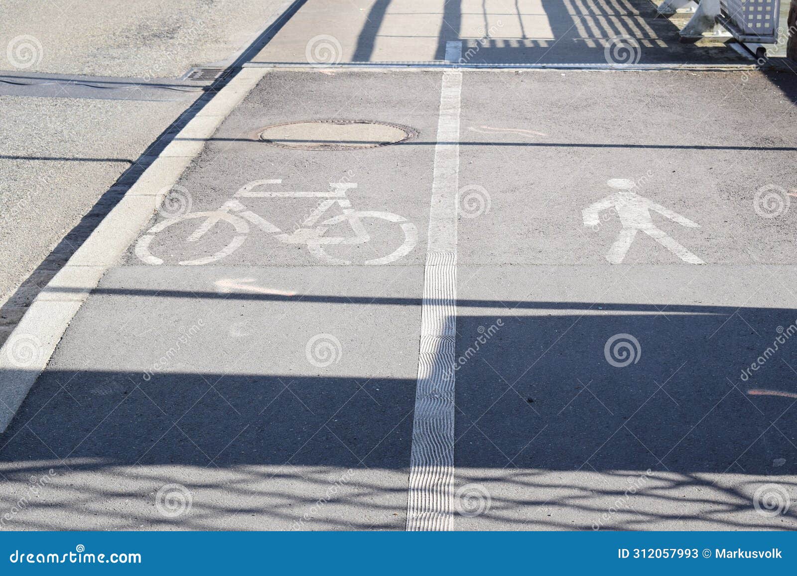 bike and pedestrian lane signs
