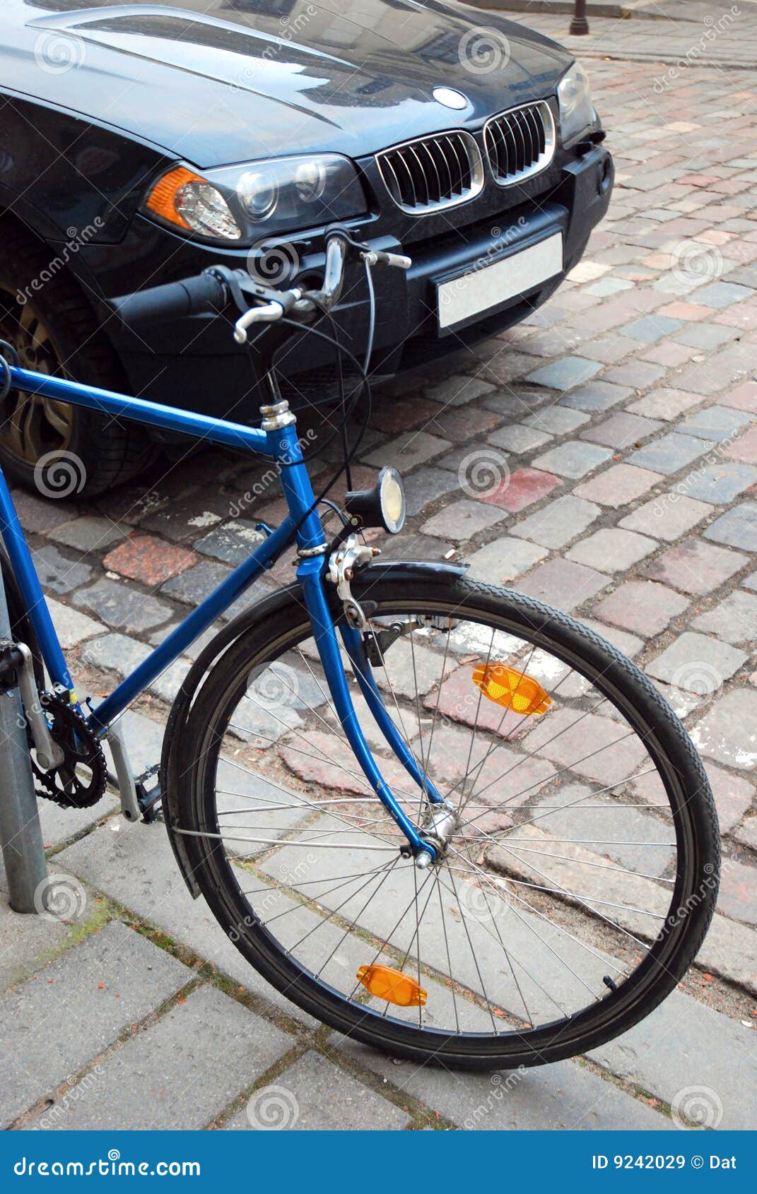 Bike vs car stock image. Image of bike, fast, building 9242029