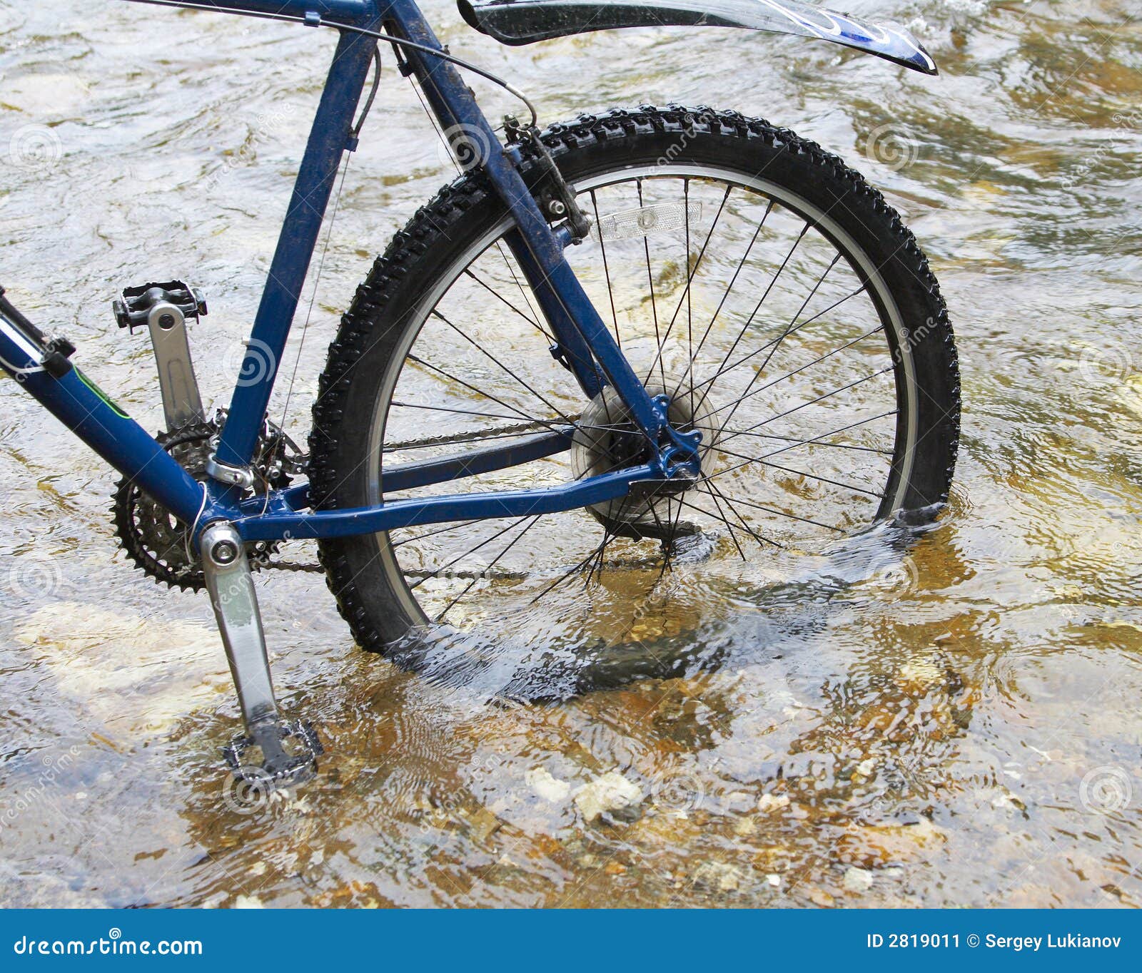Bike in water stock image. Image of object, flow, pneumatic 2819011