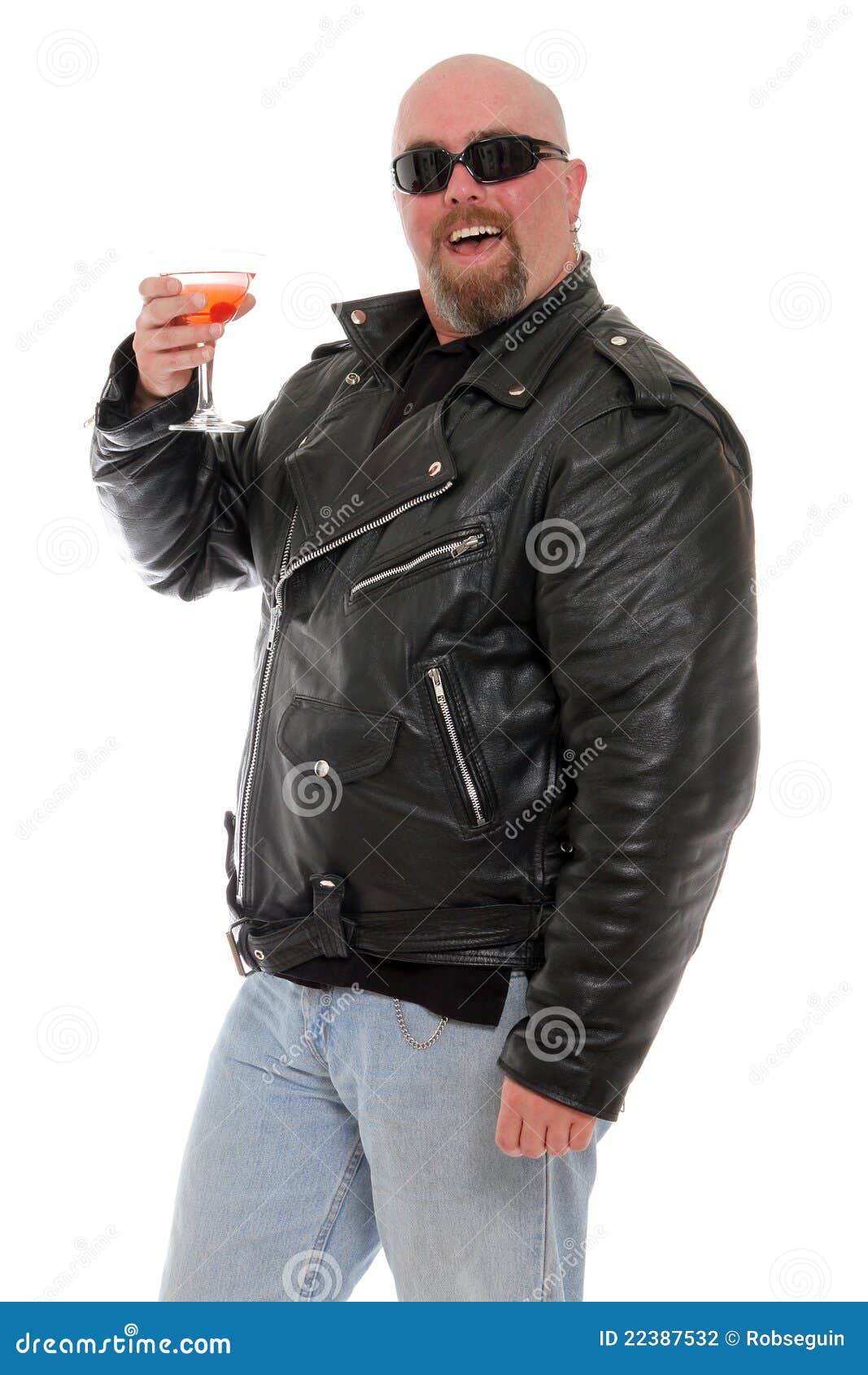 biker enjoying a martini
