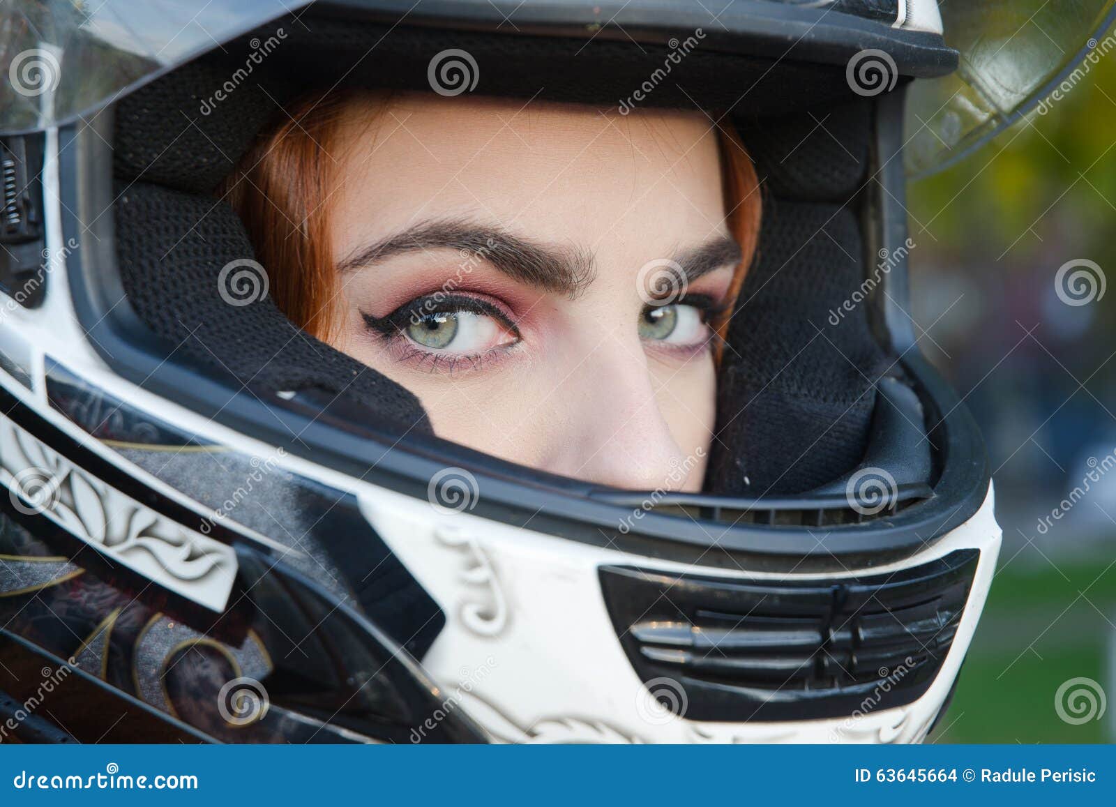 Biker girl stock photo. Image of bright, light, cute 63645664