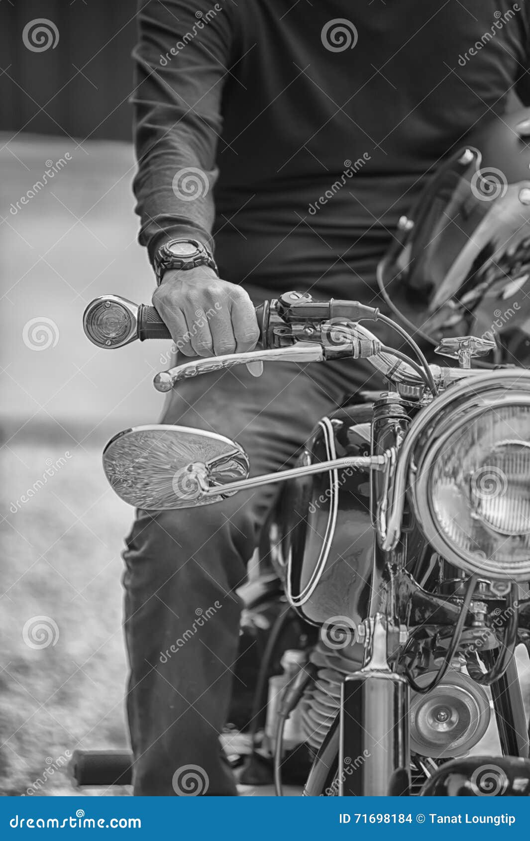 Biker Man Sitting on His Motorcycle Stock Photo - Image of vehicle ...