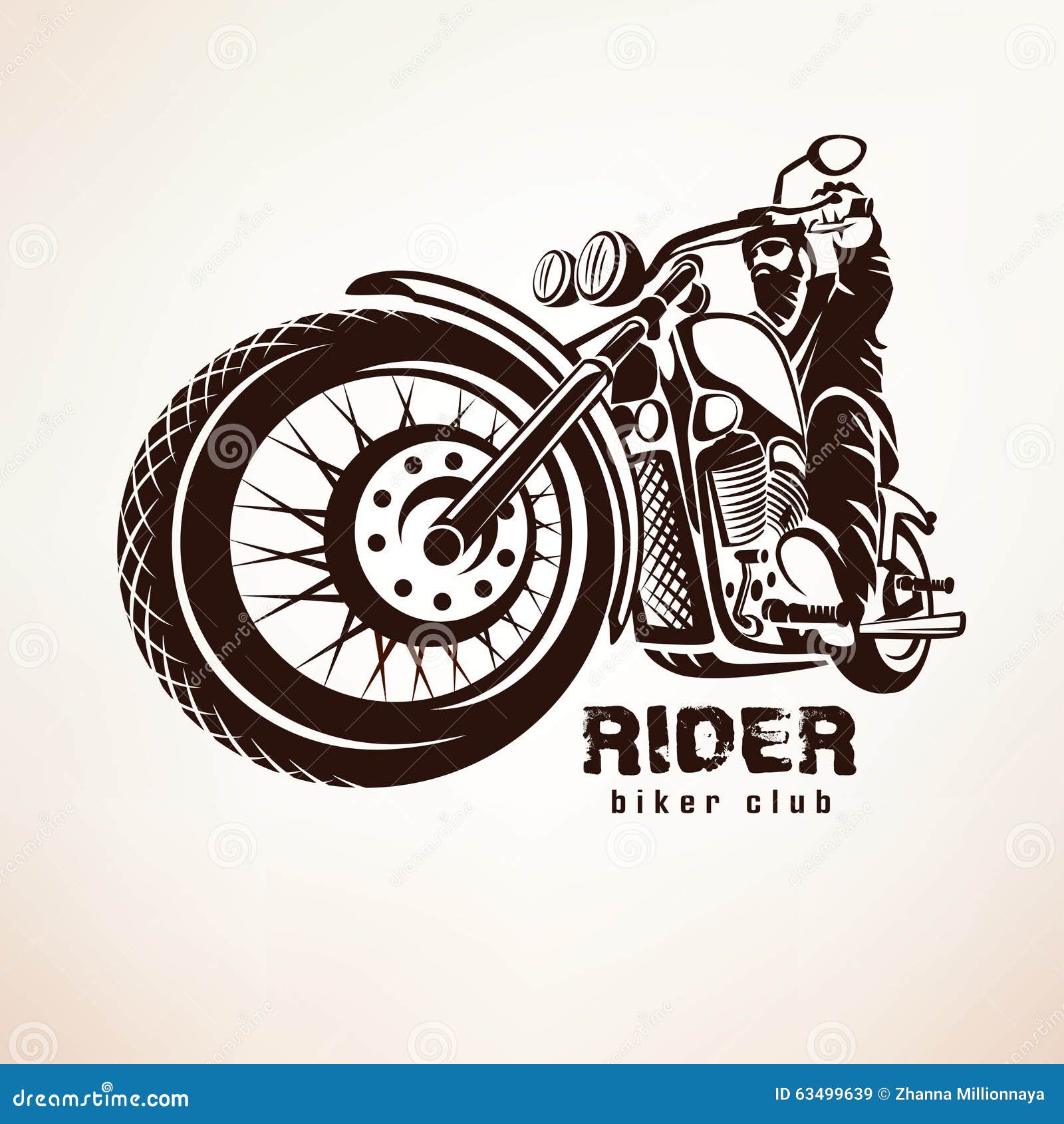 Biker, Motorcycle Grunge Vector Silhouette Stock Vector ...
