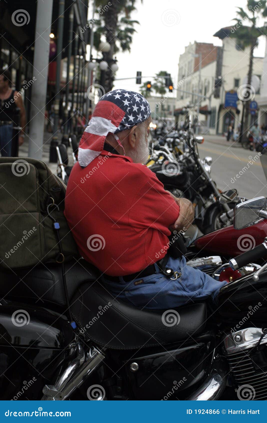 Biker Patriot stock photo. Image of blue, sitting, motorcycle 1924866