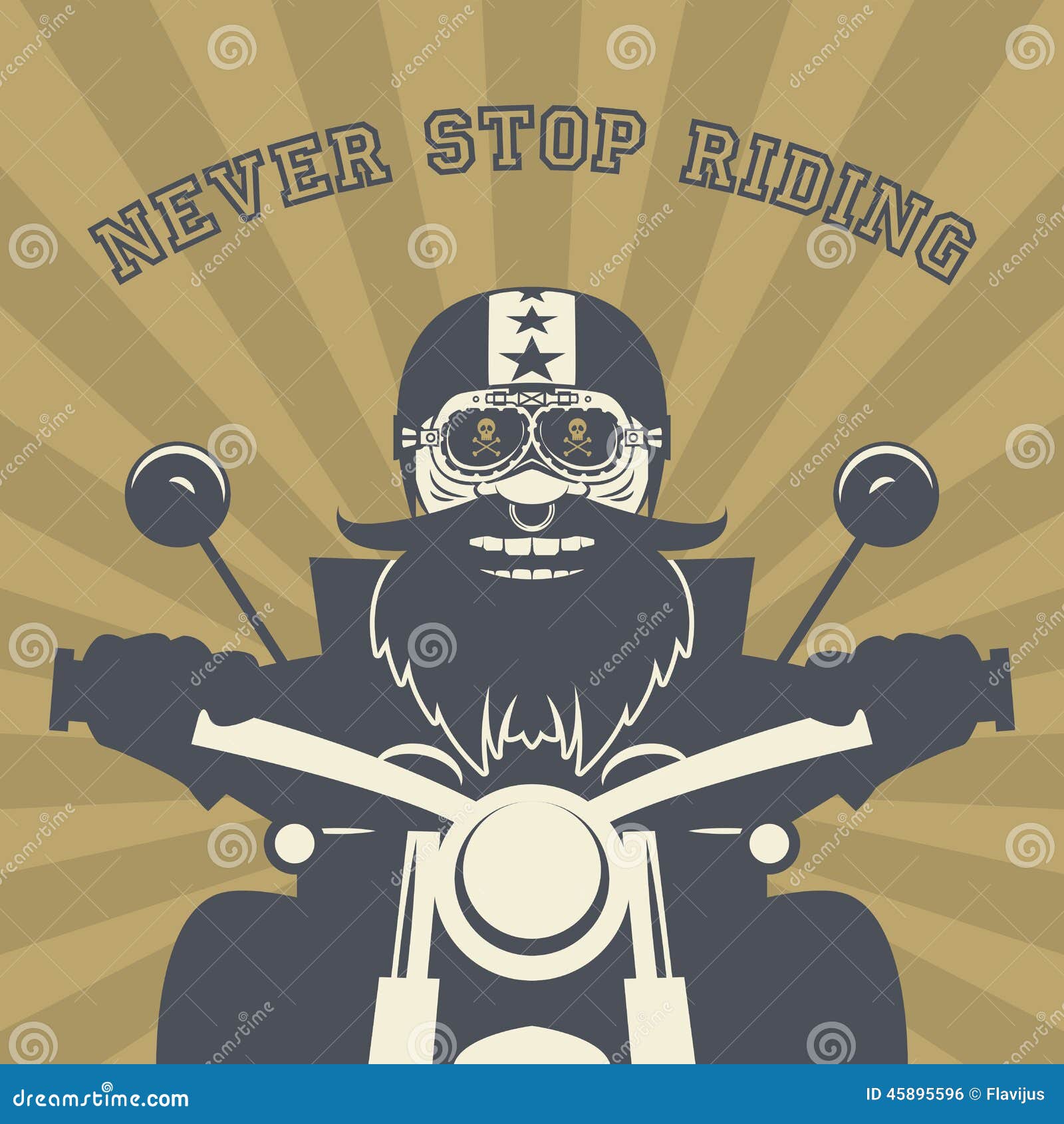 Biker stock vector. Illustration of cartoon, bike, drive - 45895596