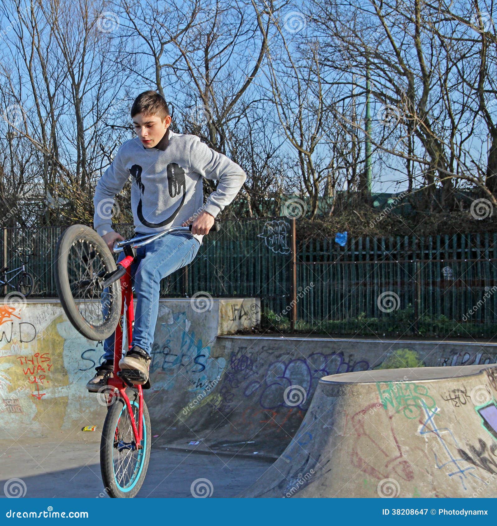 Biker at skate park editorial photography. Image of sport 38208647