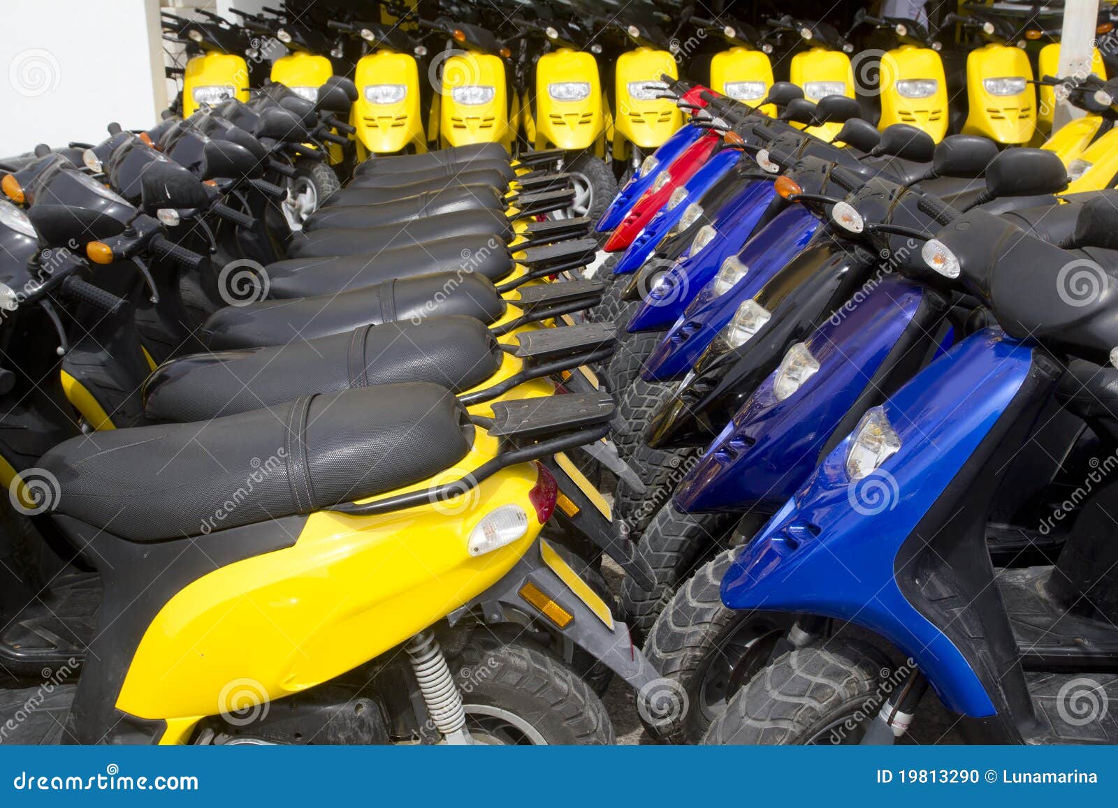 Bikes Motorbikes Motorcycles Rows in a Renting Stock Photo Image of