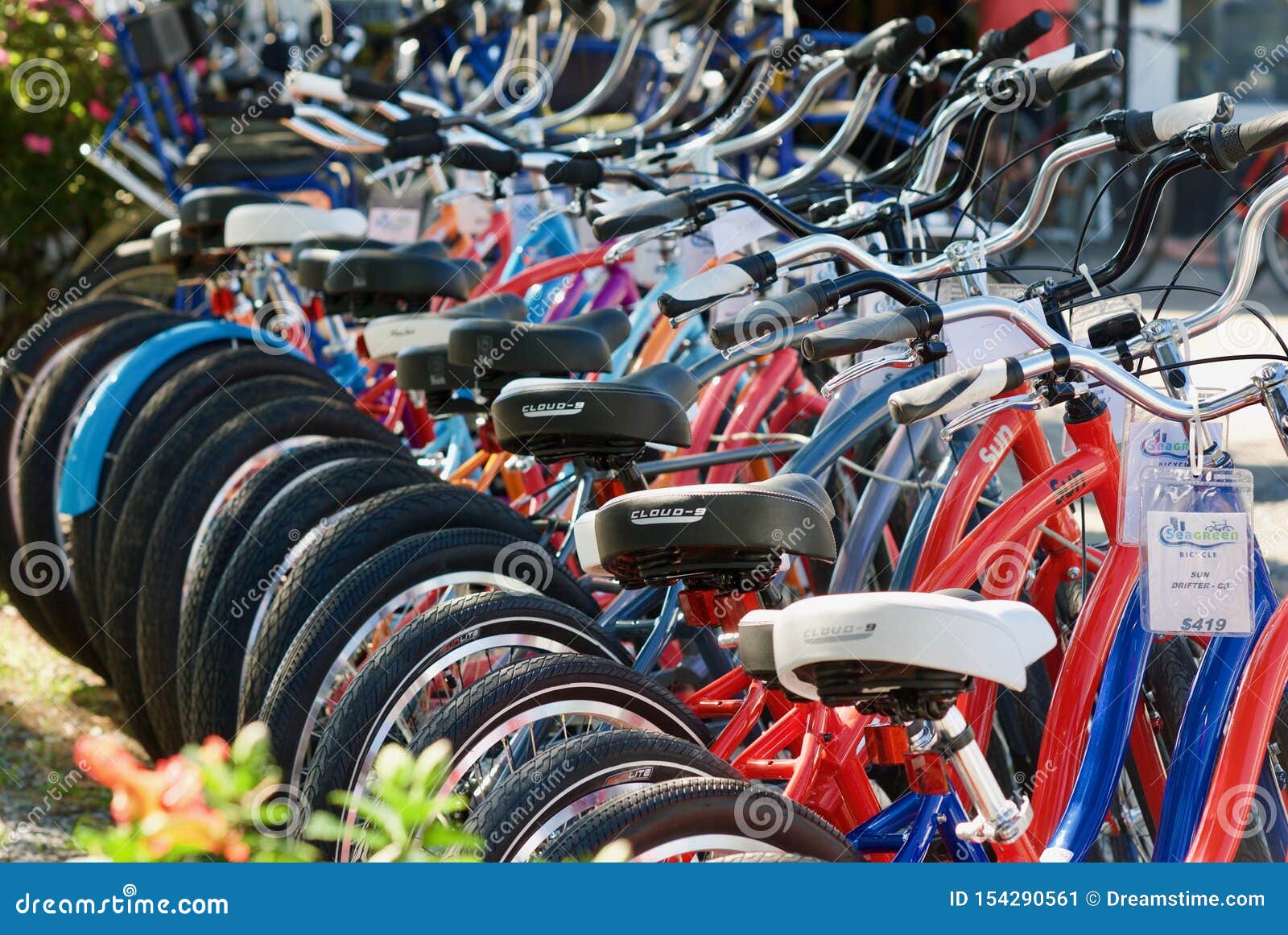 Bikes for Sale in a Row editorial photo