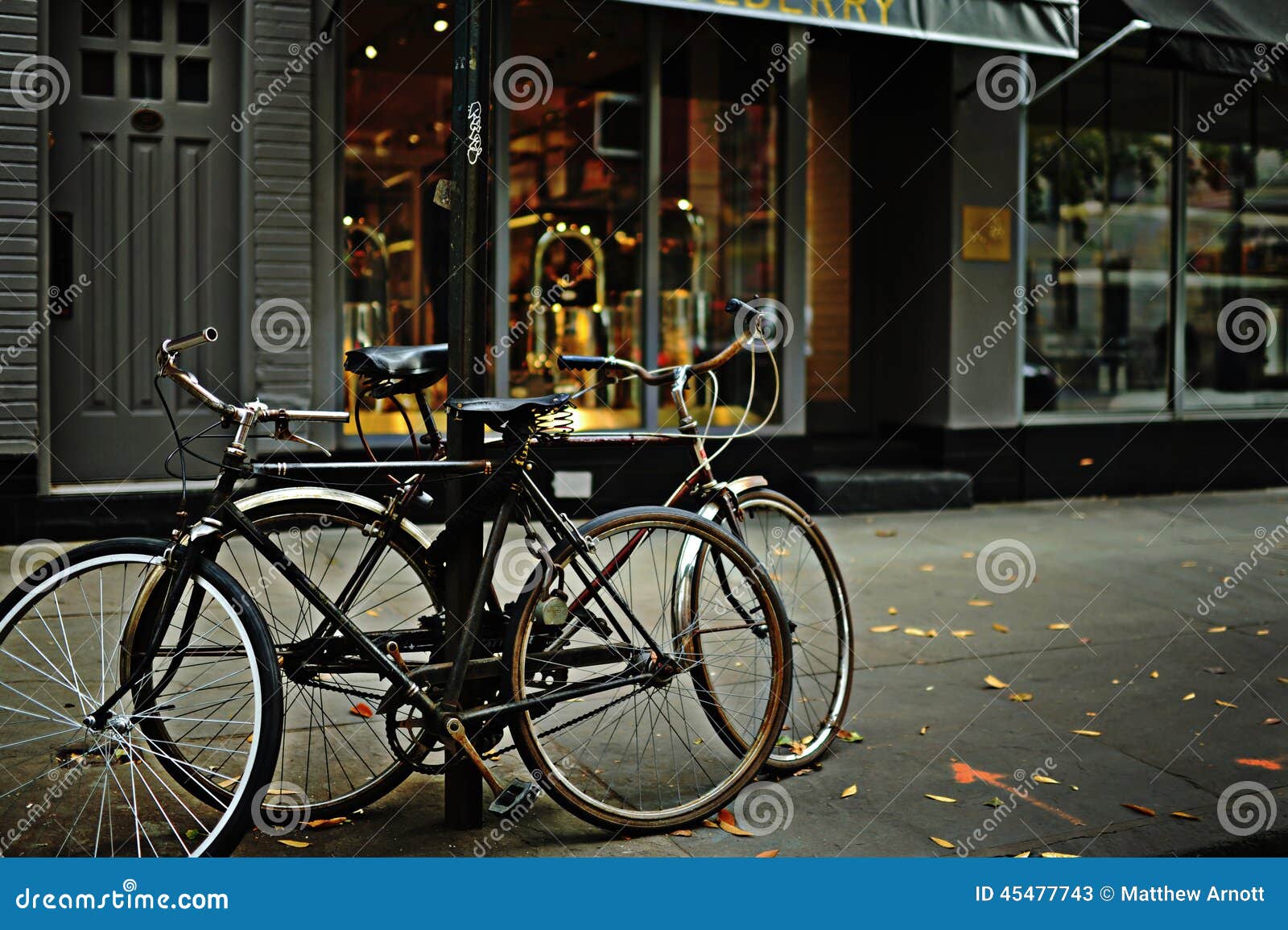 Bikes on the Sidewalk stock image. Image of bikeseats 45477743