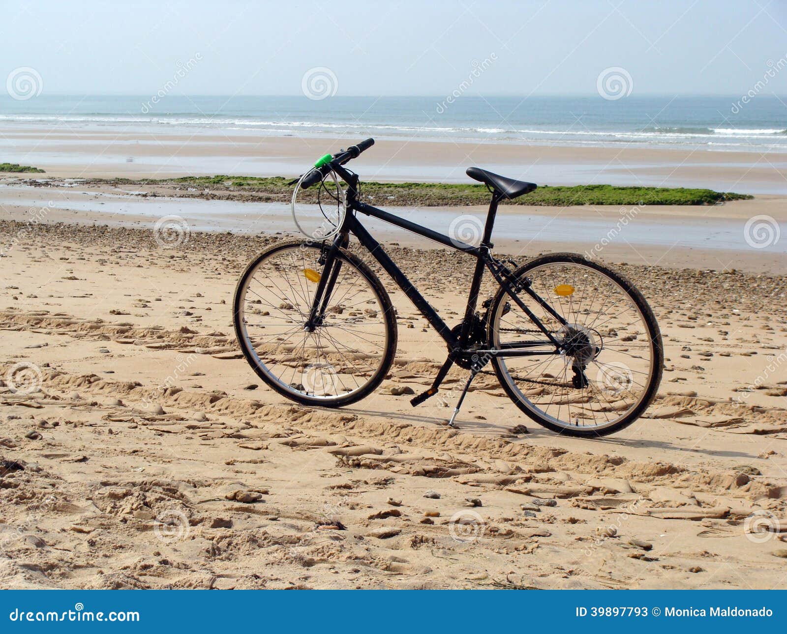 biking on the beach