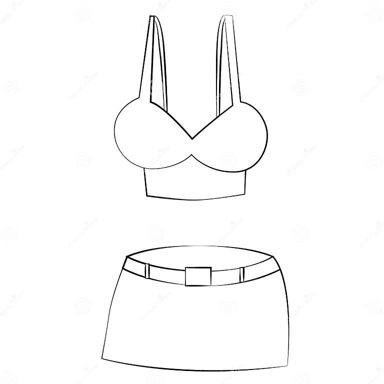 Bikini stock vector. Illustration of panties, sketch 48570416