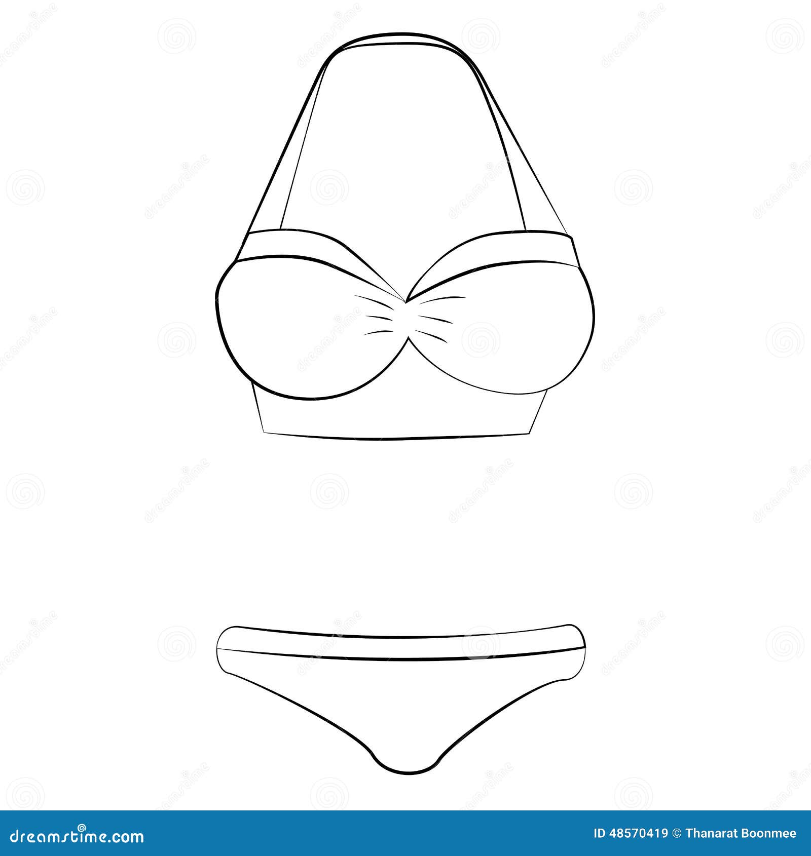 Bikini stock vector. Illustration of clothing, sketch 48570419