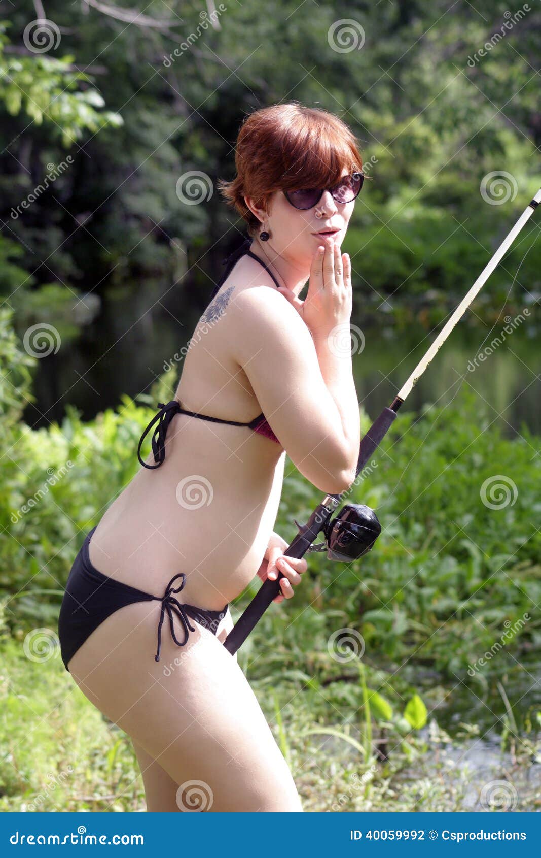 ventilation Pelmel not to mention Bikini-Clad Girl Fishing (3) Stock Photo - Image of human, jewelry: 40059992