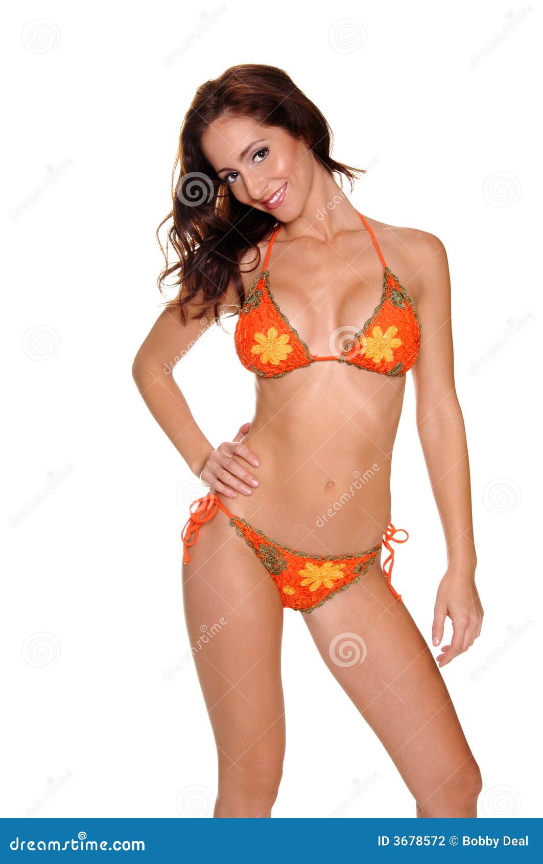 Bikini floral orange photo stock. Image du isolement, crochet 3678572