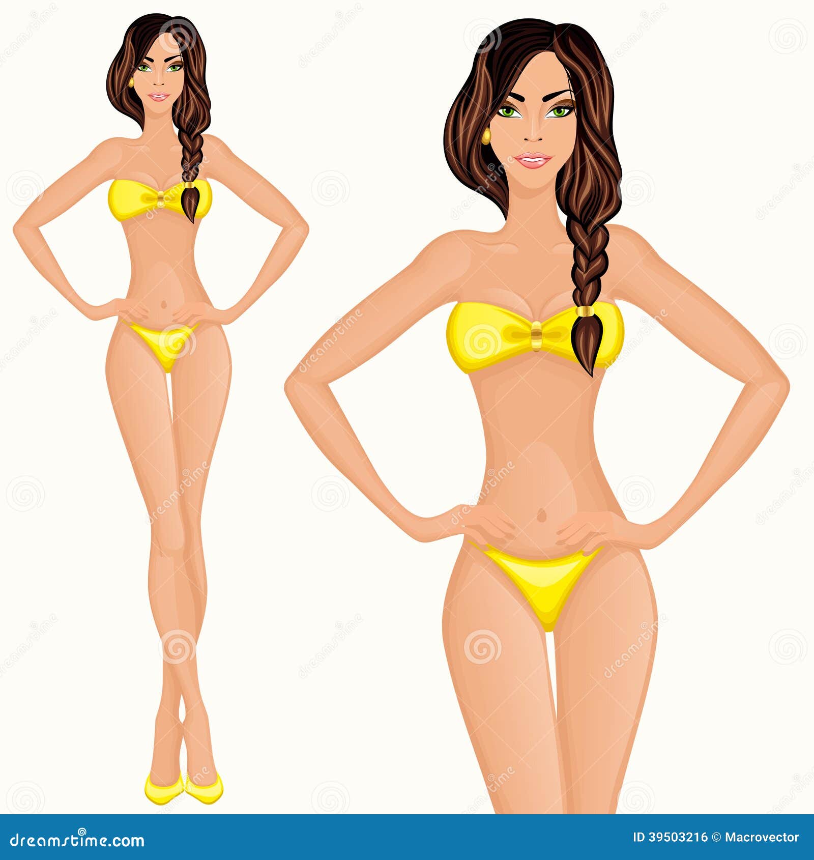 Bikini girl stock vector. Illustration of female, adult - 39503216