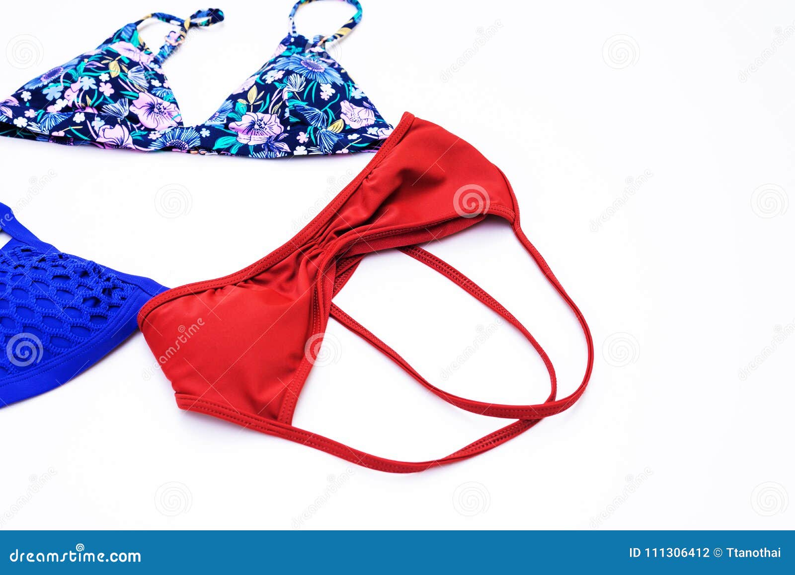 Bikini On White Background, Summer Vacation Stock Photo - Image of ...