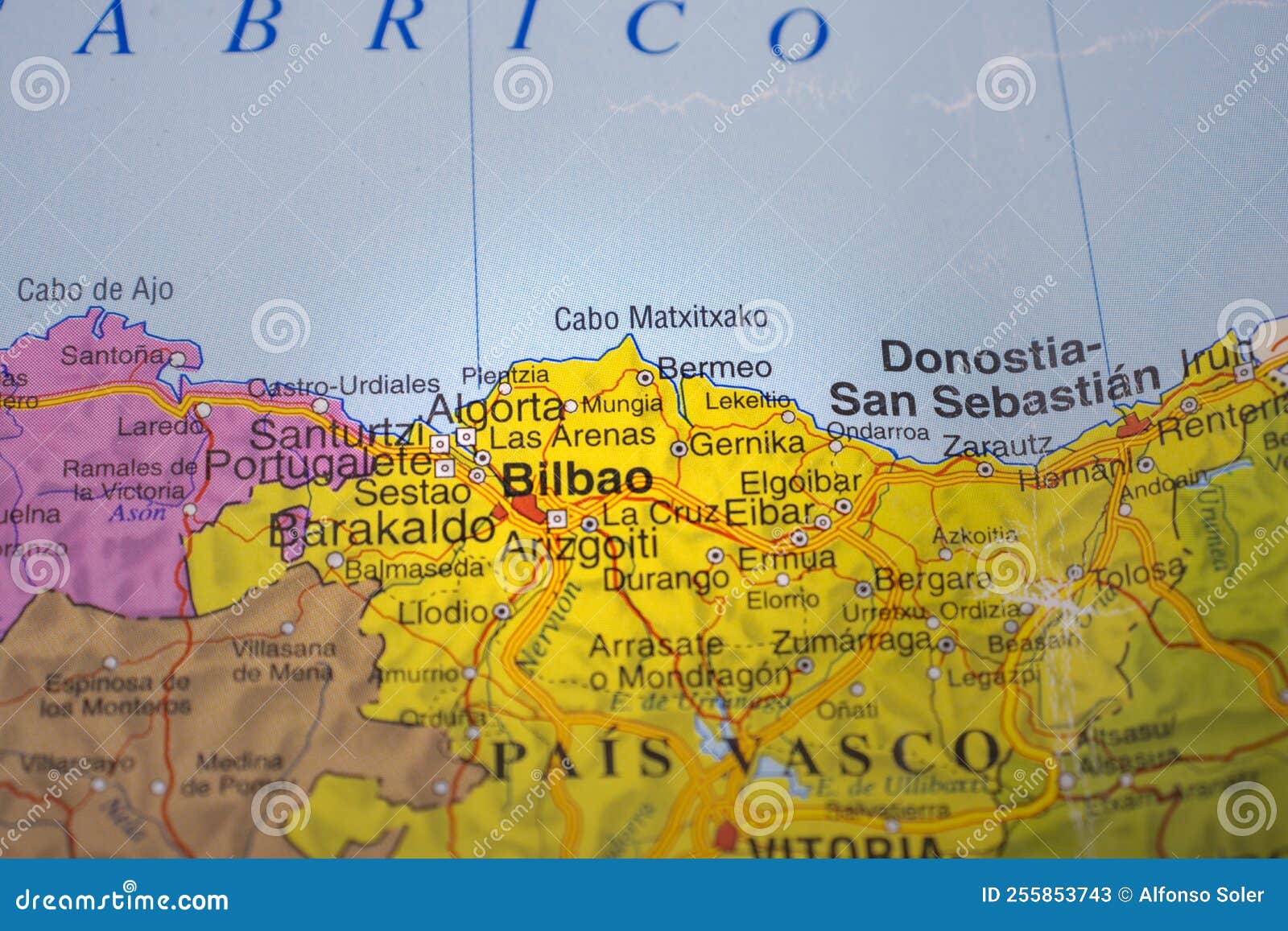 Bilbao Highlighted on a Map of Spain Stock Image Image of outline