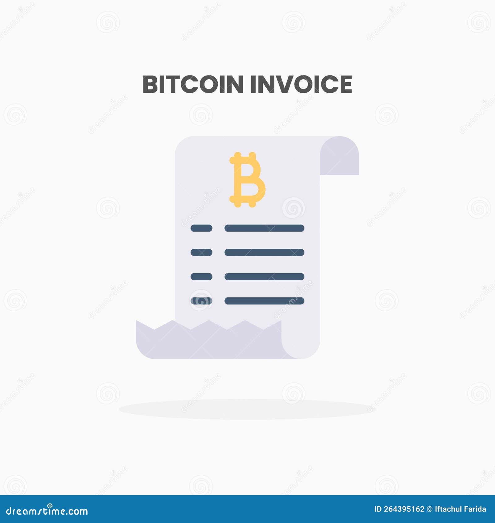 Bill Receipt Bitcoin Transaction Icon Flat. Stock Vector - Illustration of  vector, banking: 264395162