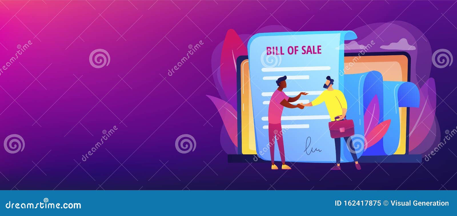 Bill Of Sale Concept Banner  Header  Stock Vector Illustration of cover 